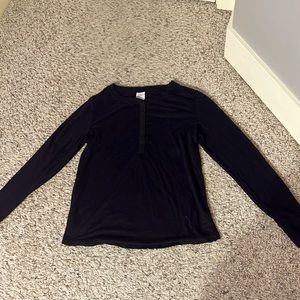 Black button pj long sleeve shirt